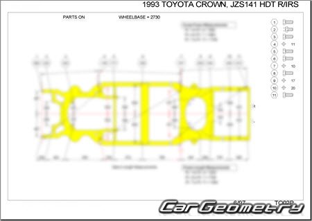 Toyota Crown (S140) 1991-1995 (RH Japanese market) Body dimensions