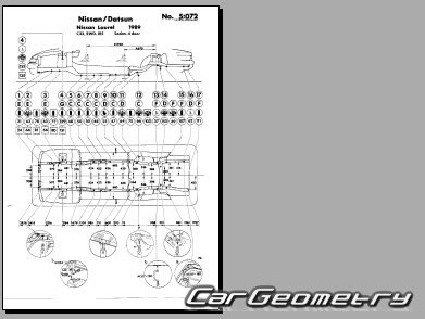 Nissan Laurel (C33) 1988-1992 (RH Japanese market) Body dimensions