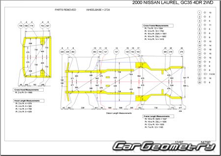 Nissan Laurel (C35) 1997-2002 (RH Japanese market) Body dimensions