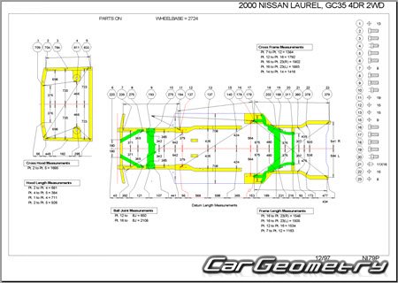 Nissan Laurel (C35) 1997-2002 (RH Japanese market) Body dimensions