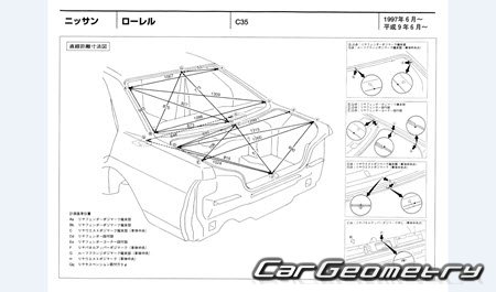 Nissan Laurel (C35) 1997-2002 (RH Japanese market) Body dimensions