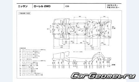 Nissan Laurel (C35) 1997-2002 (RH Japanese market) Body dimensions