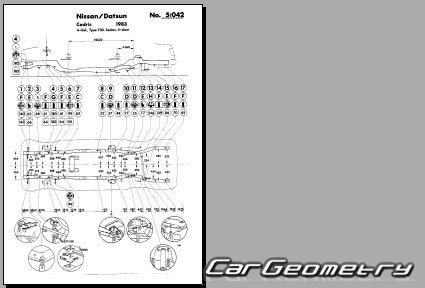 Nissan Cedric & Gloria (Y30) 1983-1987 (RH Japanese market) Body dimensions