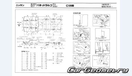 Nissan Vanette (C120) 1980-1985 (RH Japanese market) Body dimensions