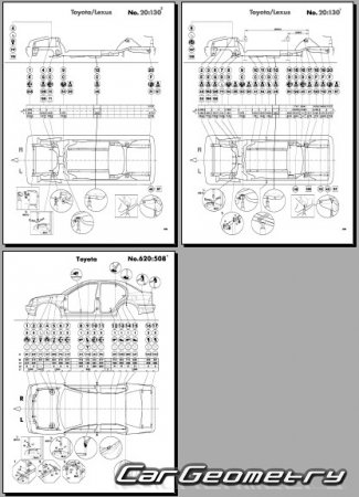 Toyota Corsa & Corolla II & Tercel (EL50) 1994-1999 (RH Japanese market) Body dimensions