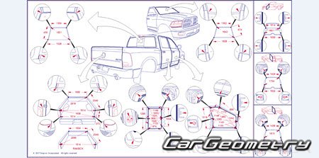 Dodge  Ram 2500 (Crew Cab 6.4 Bed) 2019-2025 Body dimensions