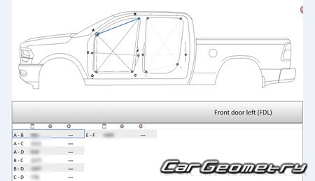 Dodge  Ram 2500 (Crew Cab 6.4 Bed) 2019-2025 Body dimensions