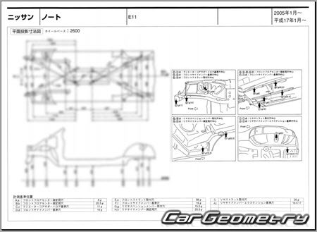 Nissan Note (E11) 20052012 (RH Japanese market) Body dimensions