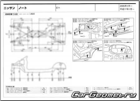 Nissan Note (E11) 20052012 (RH Japanese market) Body dimensions