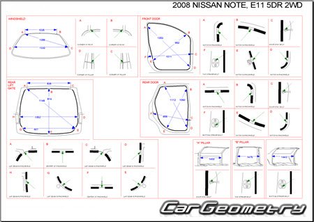 Nissan Note (E11) 20052012 (RH Japanese market) Body dimensions