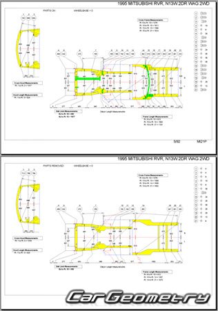 Mitsubishi RVR (N13W N23W) 19911997 (RH Japanese market) Body dimensions