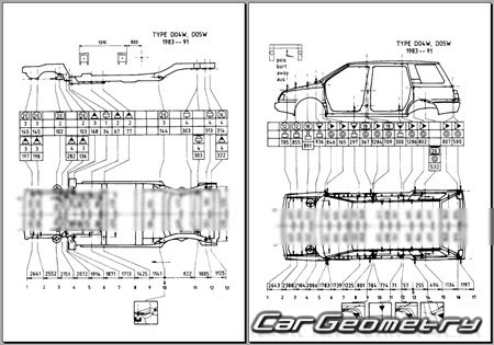 Mitsubishi Chariot 19831991 (RH Japanese market) Body dimensions