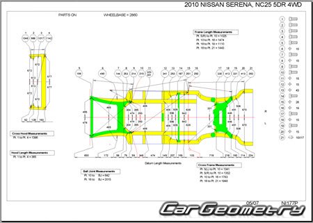 Nissan Serena (C25) 20052010 (RH Japanese market) Body dimensions