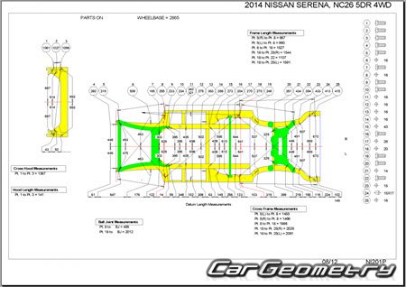 Nissan Serena (C26) 2010-2016 (RH Japanese market) Body dimensions