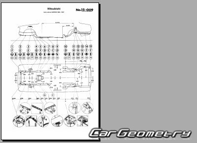 Mitsubishi Lancer EX 1979-1987 (RH Japanese market) Body dimensions