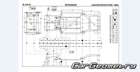 Mitsubishi Lancer & Mirage Wagon 1985-1992 (RH Japanese market) Body dimensions