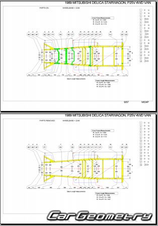 Mitsubishi Delica 1986-1999 (RH Japanese market) Body dimensions