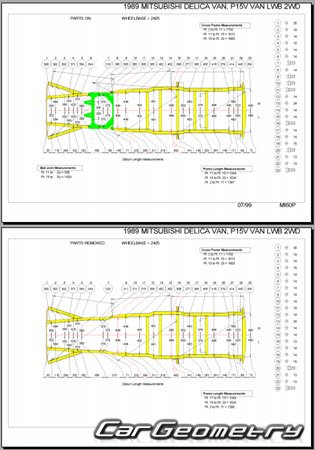 Mitsubishi Delica 1986-1999 (RH Japanese market) Body dimensions