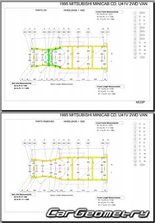 Mitsubishi Bravo & Minicab 1991-1999 (RH Japanese market) Body dimensions