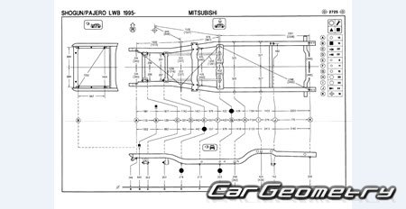 Mitsubishi Pajero II (5DR) 1991-1999 (RH Japanese market) Body dimensions