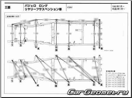 Mitsubishi Pajero II (5DR) 1991-1999 (RH Japanese market) Body dimensions