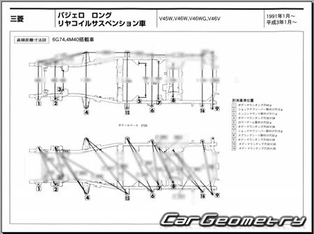 Mitsubishi Pajero II (5DR) 1991-1999 (RH Japanese market) Body dimensions