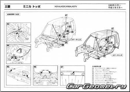 Mitsubishi Minica & Minica TOPPO 1993-1998 (RH Japanese market) Body dimensions