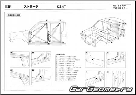 Mitsubishi Strada (K34T) 1991-1997 (RH Japanese market) Body dimensions