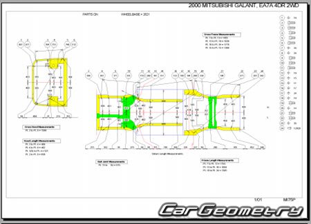 Mitsubishi Aspire & Galant (EA# EC#) 1996-2003 (RH Japanese market) Body dimensions