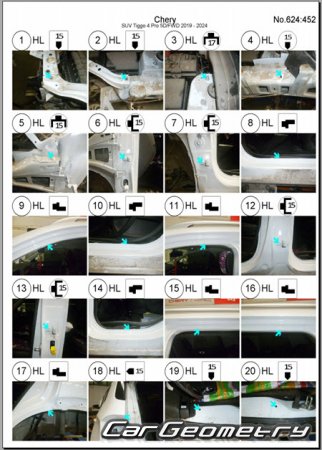   Chery Tiggo 4 (5X) 2019-2024 Body dimensions