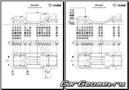 Mitsubishi Carisma (DA2) 1996-1999 (RH Japanese market) Body dimensions