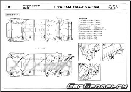 Mitsubishi Emeraude 1992-1996 (RH Japanese market) Body dimensions