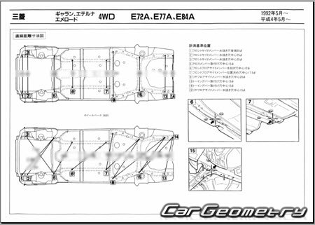 Mitsubishi Emeraude 1992-1996 (RH Japanese market) Body dimensions