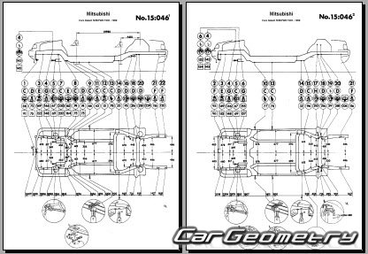 Mitsubishi Galant 5DR (E54A E74A) 1994-1996 (RH Japanese market) Body dimensions