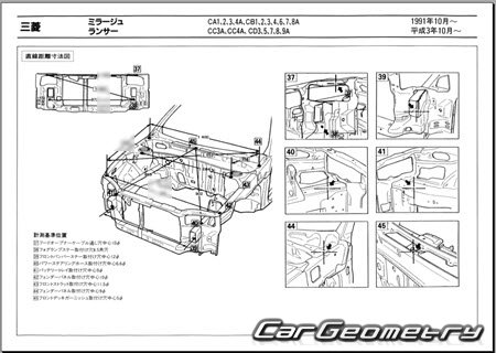 Mitsubishi Mirage (2DR 3DR) 1991-1995 (RH Japanese market) Body dimensions