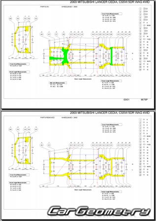 Mitsubishi Lancer Cedia Wagon (CS5W) 2000-2003 (RH Japanese market) Body dimensions