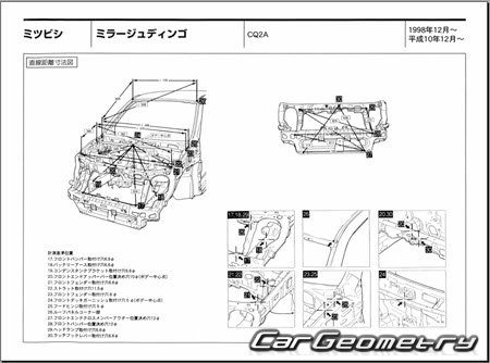 Mitsubishi Mirage Dingo (CQ2A) 1998-2002 (RH Japanese market) Body dimensions