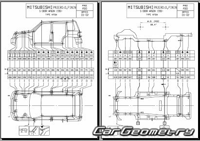 Mitsubishi Pajero iO 19982007 (RH Japanese market) Body dimensions