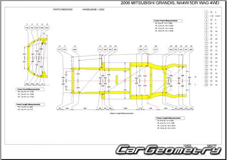 Mitsubishi Grandis (NA4W) 2003-2009 (RH Japanese market) Body dimensions