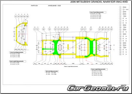 Mitsubishi Grandis (NA4W) 2003-2009 (RH Japanese market) Body dimensions