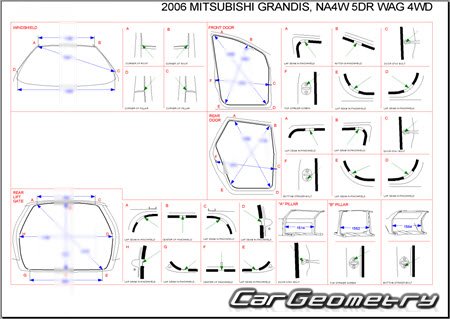 Mitsubishi Grandis (NA4W) 2003-2009 (RH Japanese market) Body dimensions