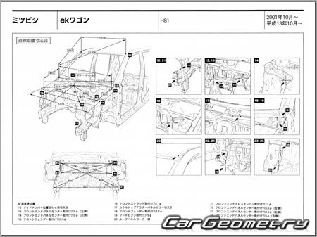 Mitsubishi eK-Wagon (H81W) 20012006 (RH Japanese market) Body dimensions