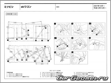 Mitsubishi eK-Wagon (H81W) 20012006 (RH Japanese market) Body dimensions