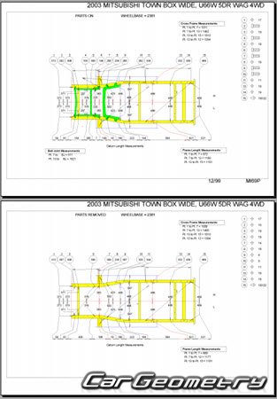 Mitsubishi Minicab & Town Box 1999-2014 (RH Japanese market) Body dimensions