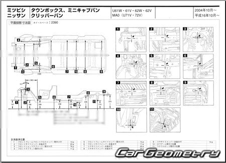 Mitsubishi Minicab & Town Box 1999-2014 (RH Japanese market) Body dimensions