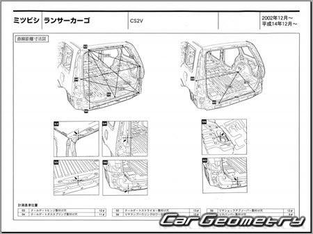 Mitsubishi Lancer Cargo (CS2V) 2002-2008 (RH Japanese market) Body dimensions