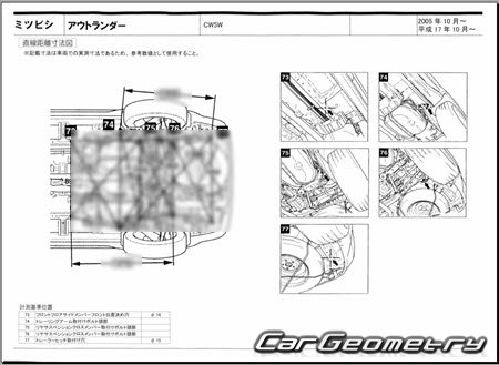 Mitsubishi Outlander (CW5W) 2005-2012 (RH Japanese market) Body dimensions