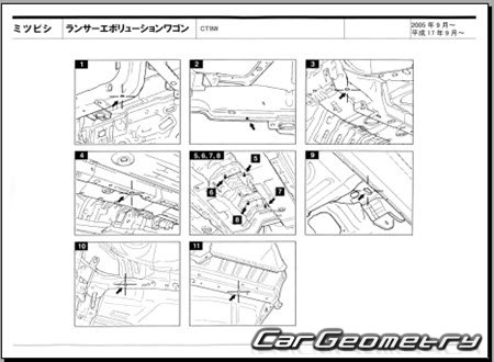 Mitsubishi Lancer Evolution Wagon (CT9W) 2005-2006 (RH Japanese market) Body dimensions