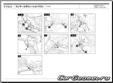 Mitsubishi Lancer Evolution Wagon (CT9W) 2005-2006 (RH Japanese market) Body dimensions