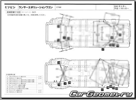 Mitsubishi Lancer Evolution Wagon (CT9W) 2005-2006 (RH Japanese market) Body dimensions